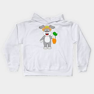 Rabbit Farmer Carrot Vegetables Kids Hoodie